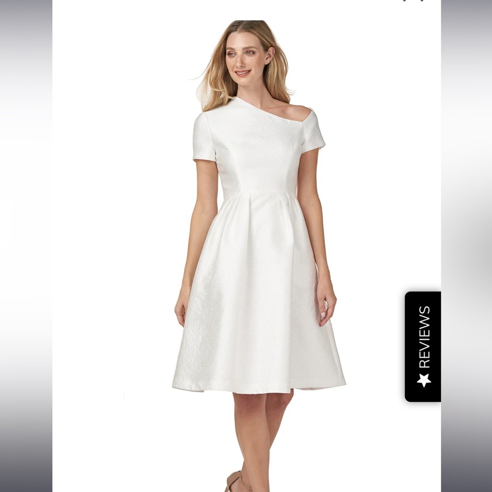 Kay Unger White Midi Dress